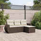 4-Delige Loungeset Met Kussens Poly Rattan