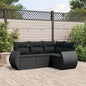 4-Delige Loungeset Met Kussens Poly Rattan