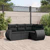 4-Delige Loungeset Met Kussens Poly Rattan