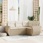 4-Delige Loungeset Met Kussens Poly Rattan