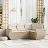 4-Delige Loungeset Met Kussens Poly Rattan