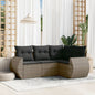 4-Delige Loungeset Met Kussens Poly Rattan