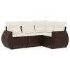 4-Delige Loungeset Met Kussens Poly Rattan