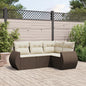 4-Delige Loungeset Met Kussens Poly Rattan