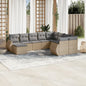 10-Delige Loungeset Met Kussens Poly Rattan