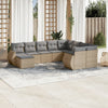 10-Delige Loungeset Met Kussens Poly Rattan