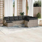 10-Delige Loungeset Met Kussens Poly Rattan