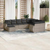 10-Delige Loungeset Met Kussens Poly Rattan