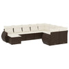 10-Delige Loungeset Met Kussens Poly Rattan