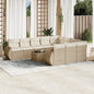 1 Loungeset Met Kussens Poly Rattan