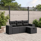 4-Delige Loungeset Met Kussens Poly Rattan