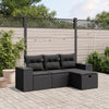 4-Delige Loungeset Met Kussens Poly Rattan