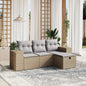 4-Delige Loungeset Met Kussens Poly Rattan