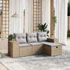 4-Delige Loungeset Met Kussens Poly Rattan