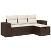 4-Delige Loungeset Met Kussens Poly Rattan