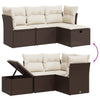 4-Delige Loungeset Met Kussens Poly Rattan