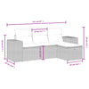 4-Delige Loungeset Met Kussens Poly Rattan