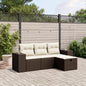4-Delige Loungeset Met Kussens Poly Rattan