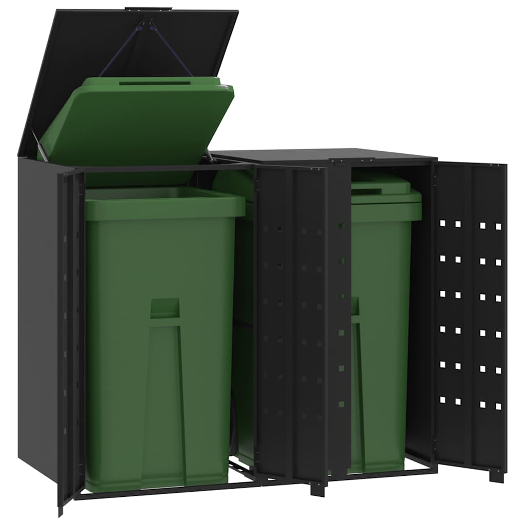 Containerberging Voor 1 Container 69X79X117 Cm Staal Zwart