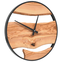 Wandklok Ø35 Cm Ijzer En Olijfhout Bruin