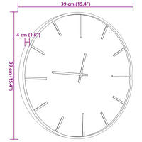 Wandklok Ø39 Cm Ijzer En Bewerkt Hout Bruin