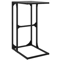 Bijzettafel Met Glazen Blad 40X30X61,5 Cm Staal