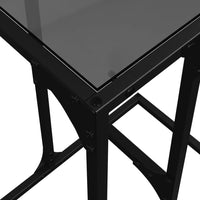 Bijzettafel Met Glazen Blad 40X30X61,5 Cm Staal