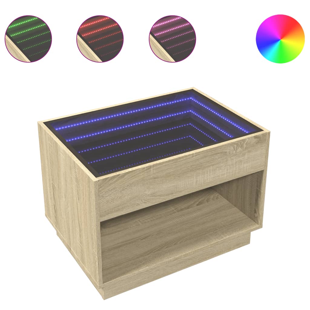 Salontafel Met Infinity Led 70X50X50 Cm Kleurig