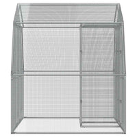 Vogelkooi Met Deur Gegalvaniseerd Staal Zilverkleurig