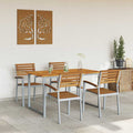 Tuin Eetset 5 Pcs En Bruin Massief Acaciahout