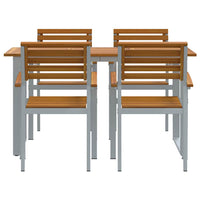 Tuin Eetset 5 Pcs En Bruin Massief Acaciahout