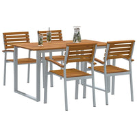 Tuin Eetset 5 Pcs En Bruin Massief Acaciahout