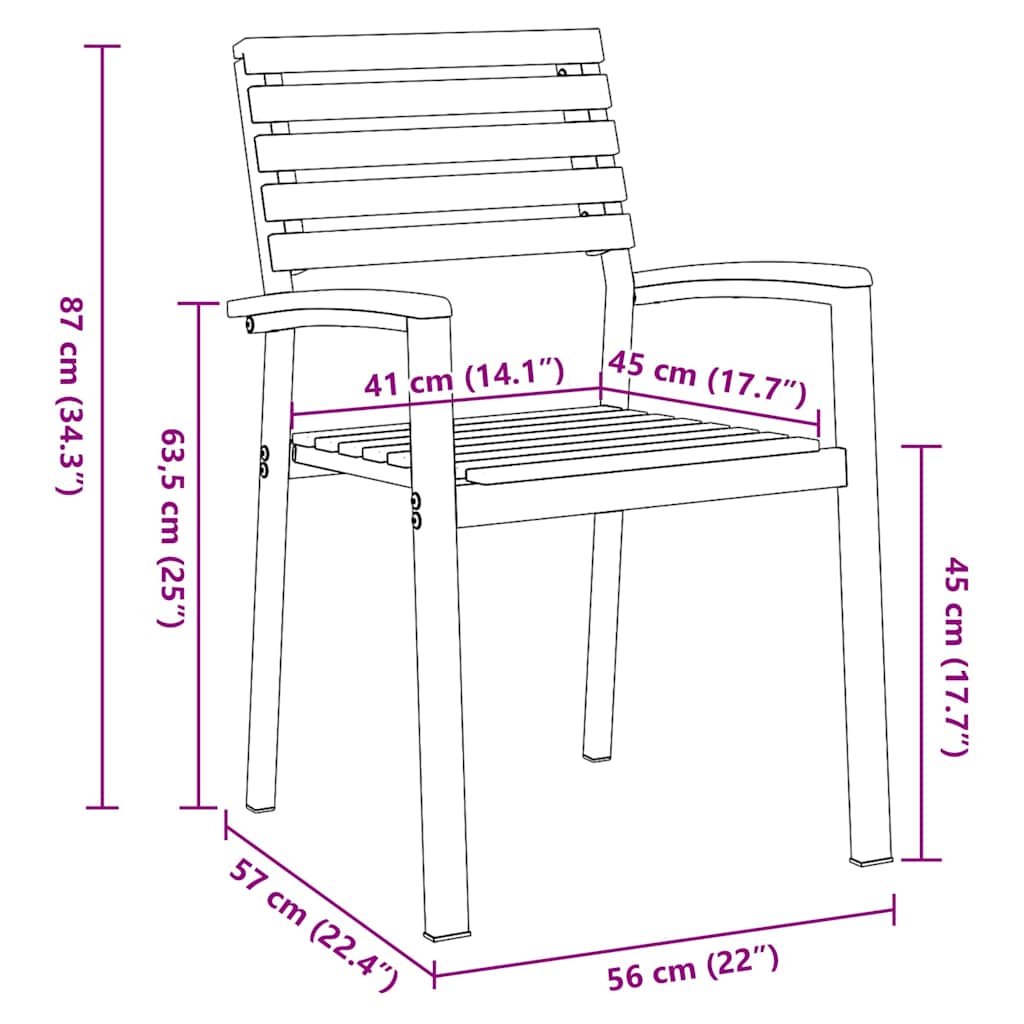 Tuin Eetset 5 Pcs En Bruin Massief Acaciahout