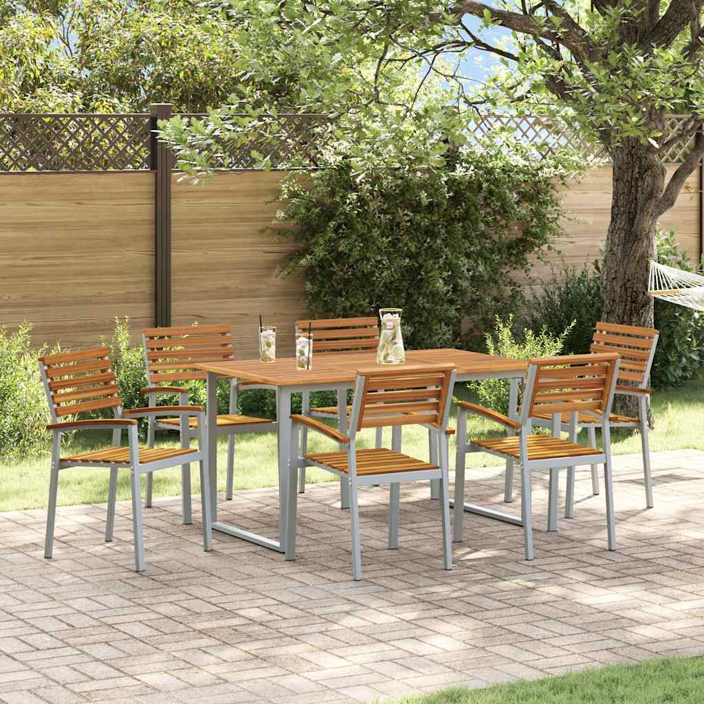 Tuin Eetset 5 Pcs En Bruin Massief Acaciahout