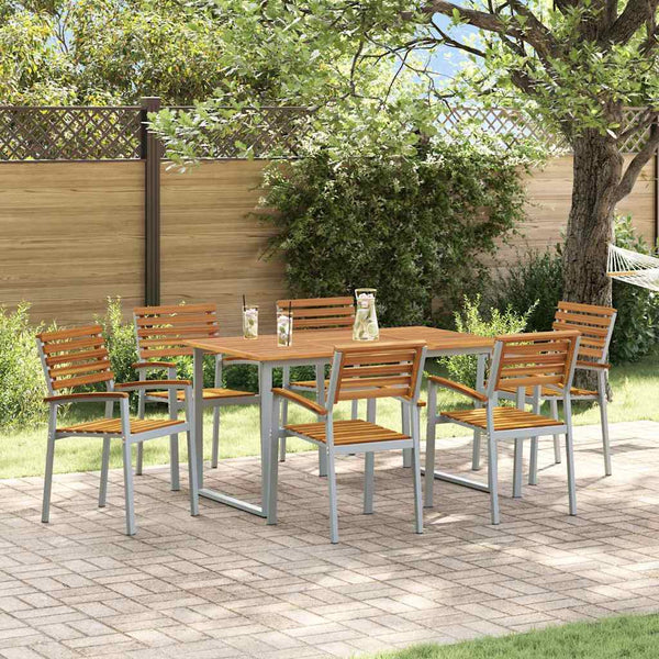 Tuin Eetset 5 Pcs En Bruin Massief Acaciahout