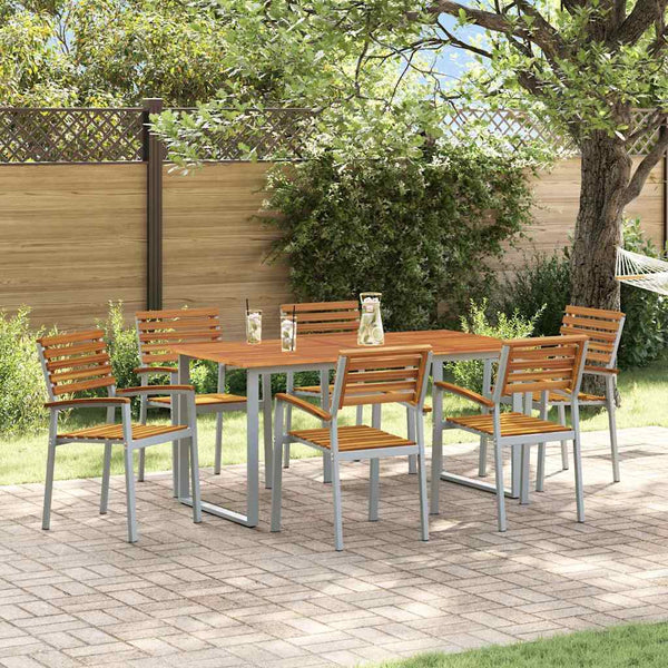 Tuin Eetset 5 Pcs En Bruin Massief Acaciahout