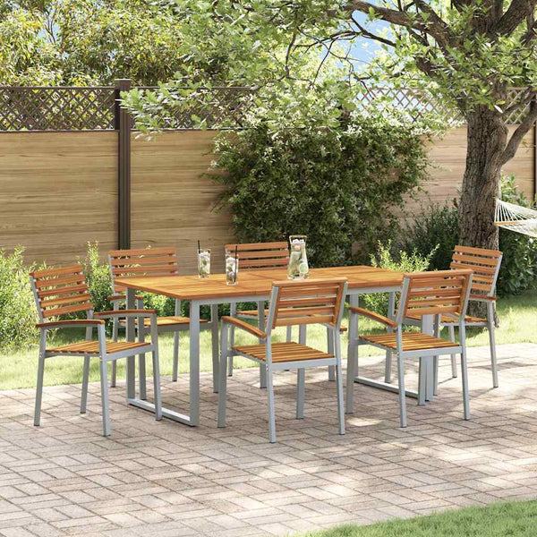 Tuin Eetset 5 Pcs En Bruin Massief Acaciahout