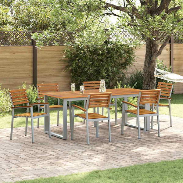 Tuin Eetset 5 Pcs En Bruin Massief Acaciahout