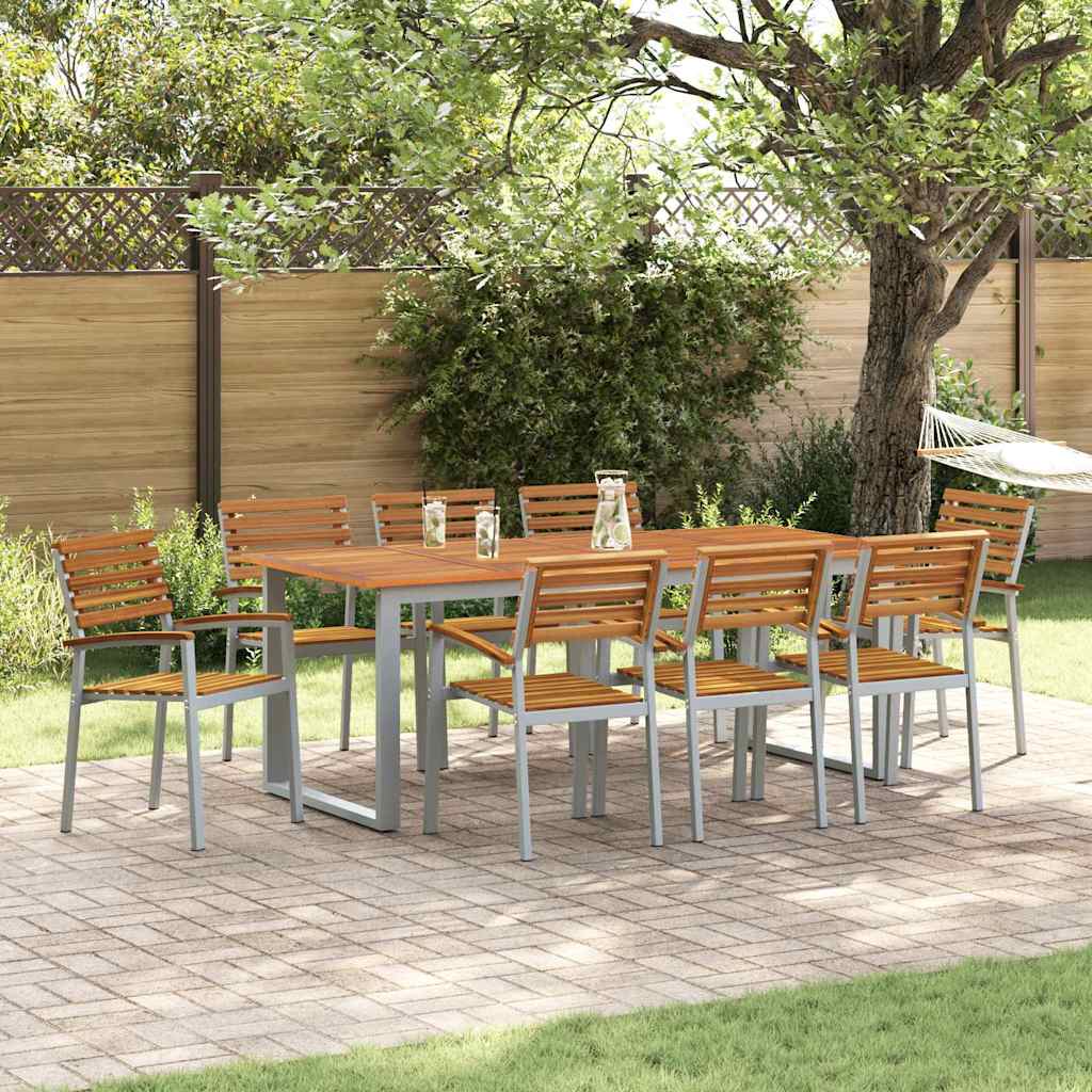 Tuin Eetset 5 Pcs En Bruin Massief Acaciahout