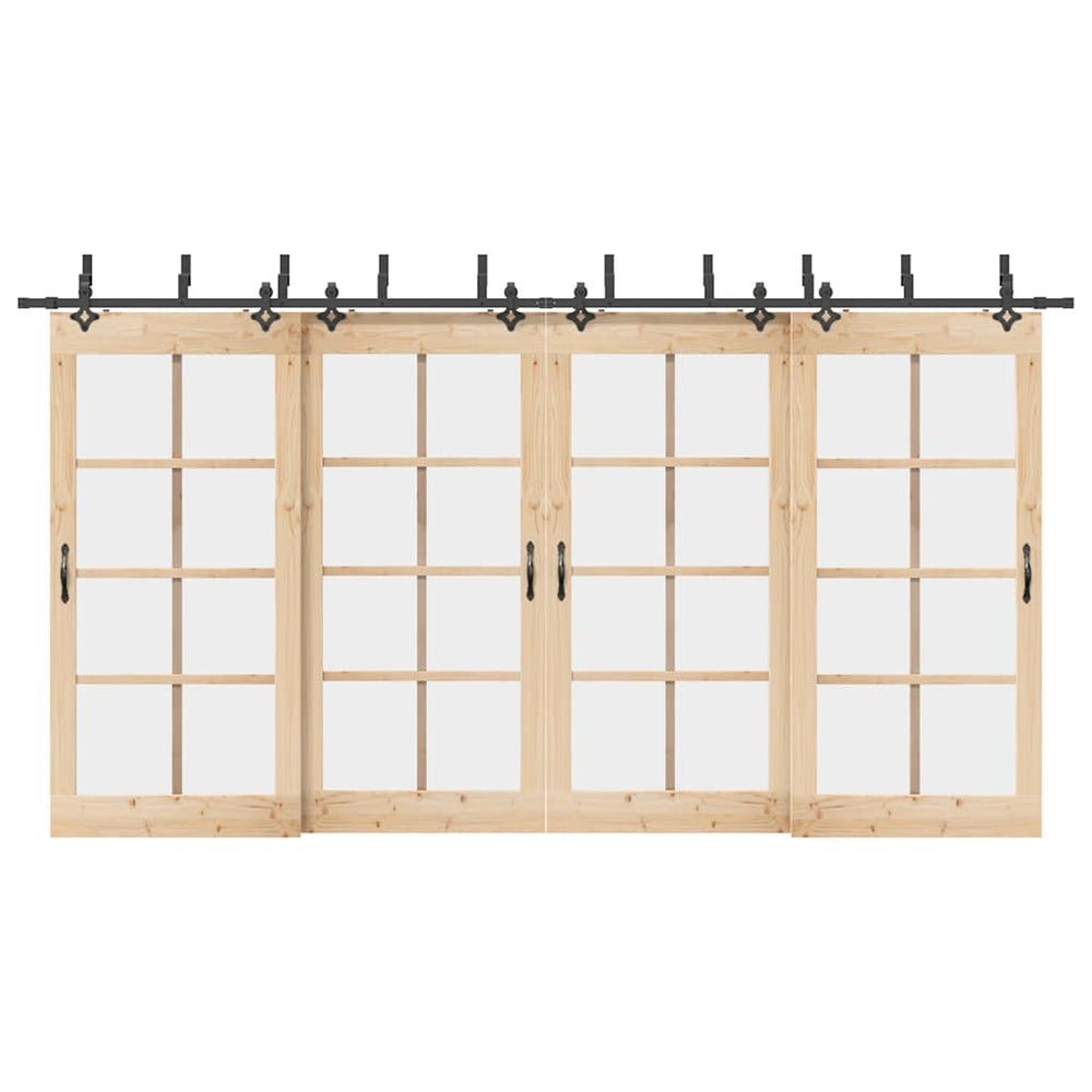 Doos Met Onderdelen Voor Schuifdeur 427 Cm Staal Zwart