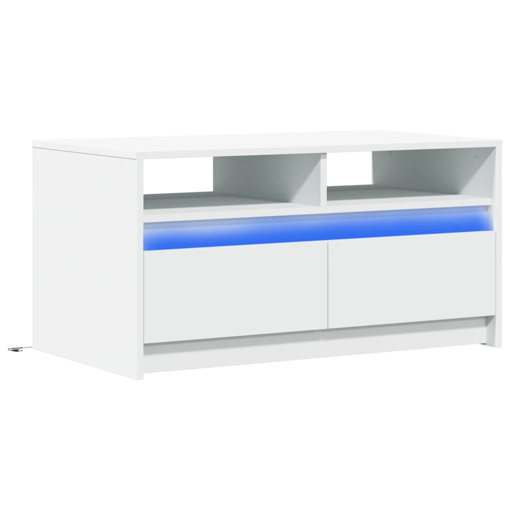 Salontafel Met Led-Verlichting Bewerkt Hout