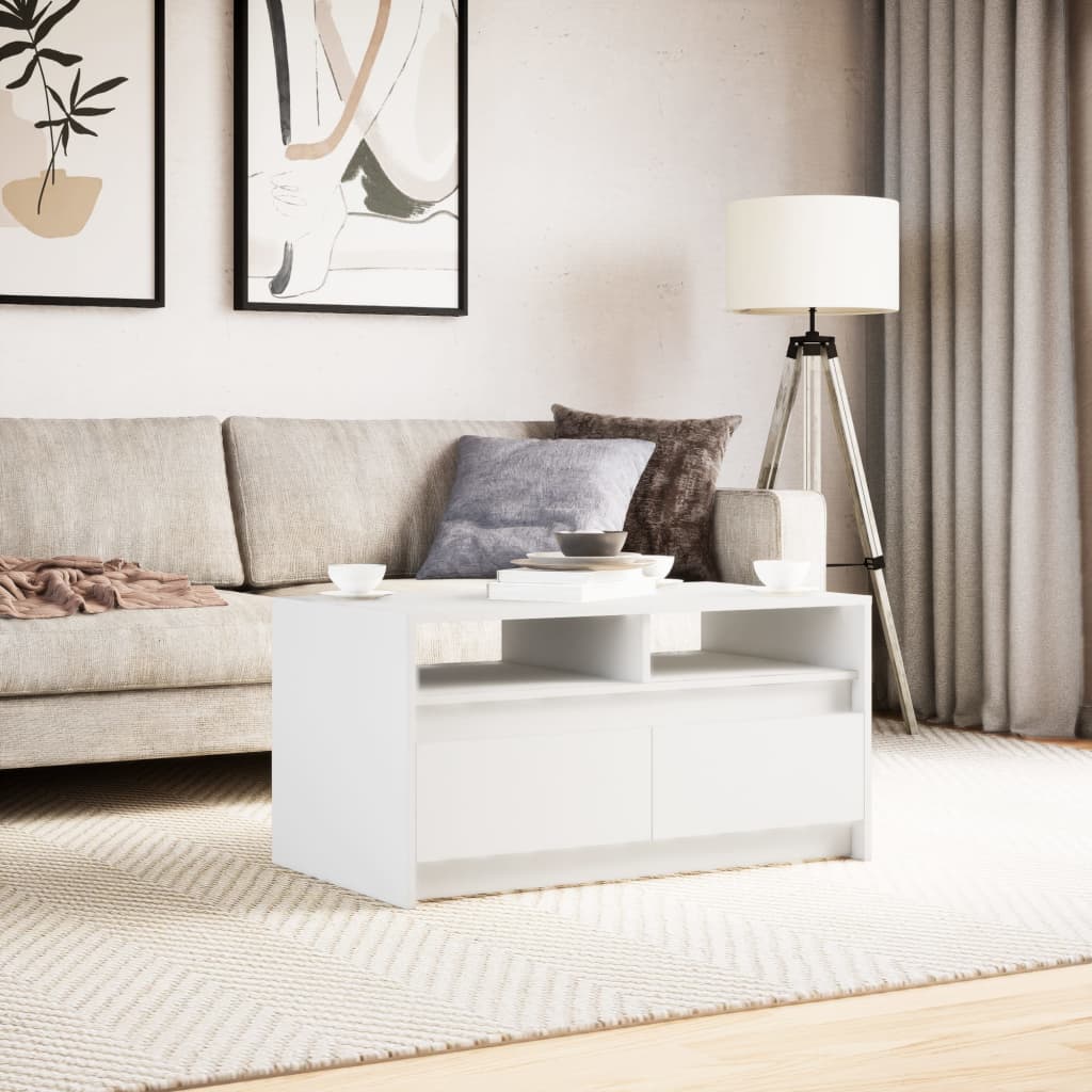 Salontafel Met Led-Verlichting Bewerkt Hout