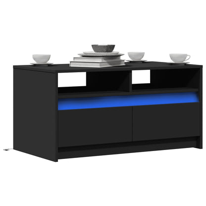 Salontafel Met Led-Verlichting Bewerkt Hout