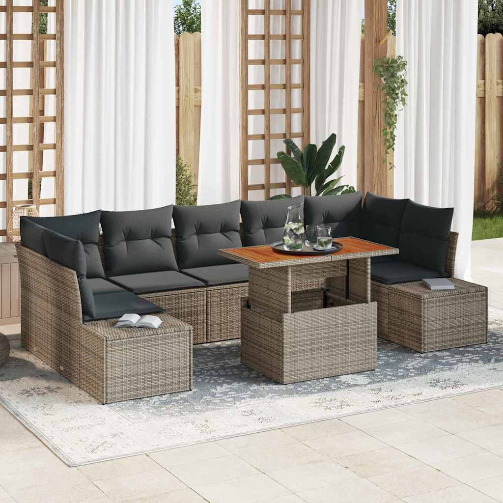 Tuin Eetset Met Kussen 8 Pcs 100 X 55 X 73 Cm