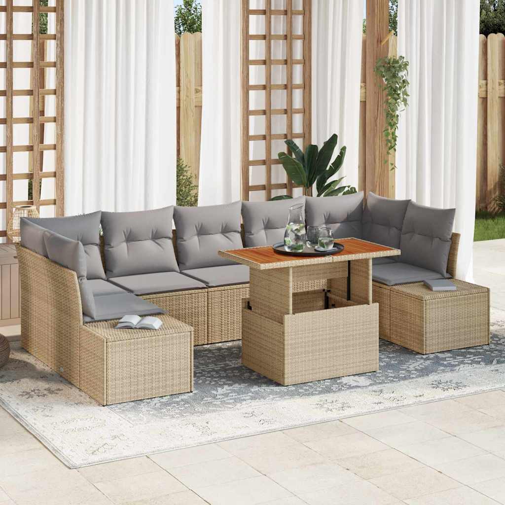 Tuin Eetset Met Kussen 8 Pcs 100 X 55 X 73 Cm