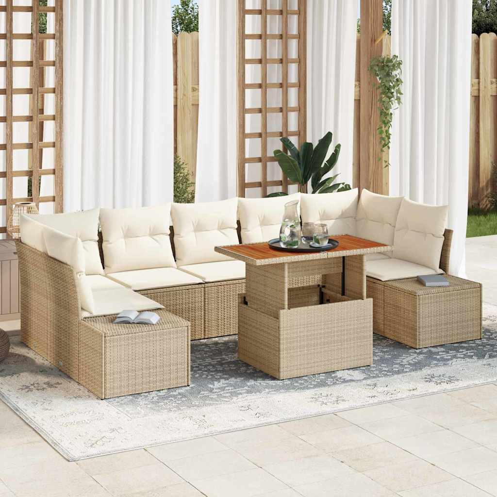 Tuin Eetset Met Kussen 8 Pcs 100 X 55 X 73 Cm