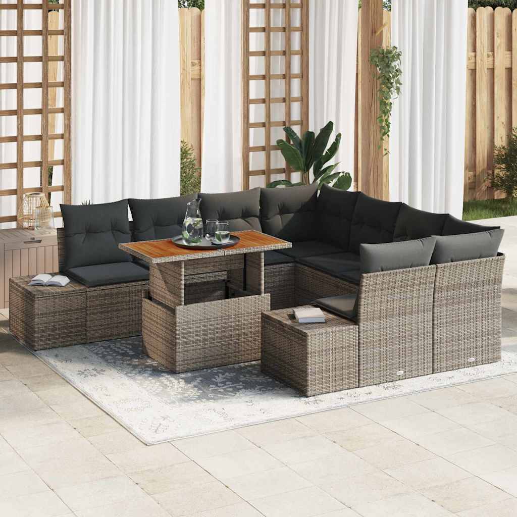 Tuin Eetset Met Kussen 9 Pcs 100 X 55 X 73 Cm
