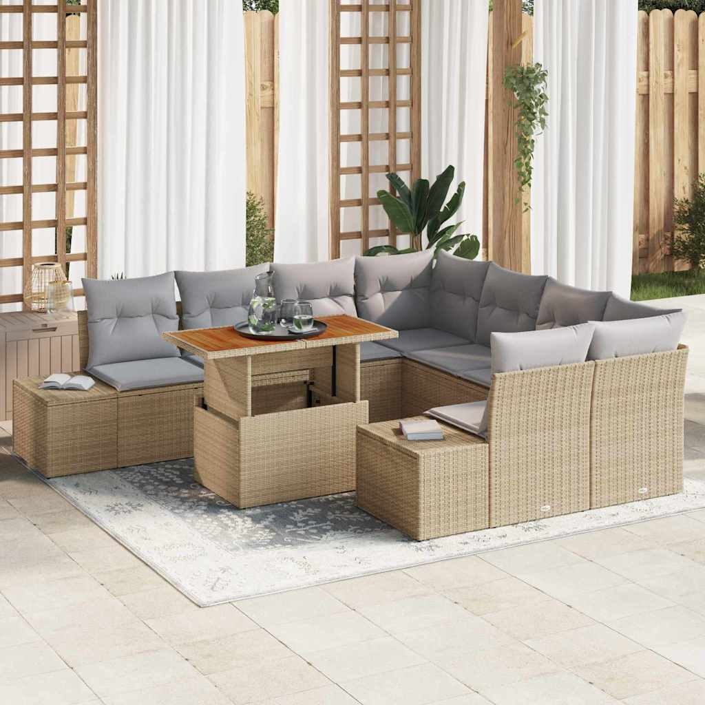 Tuin Eetset Met Kussen 9 Pcs 100 X 55 X 73 Cm