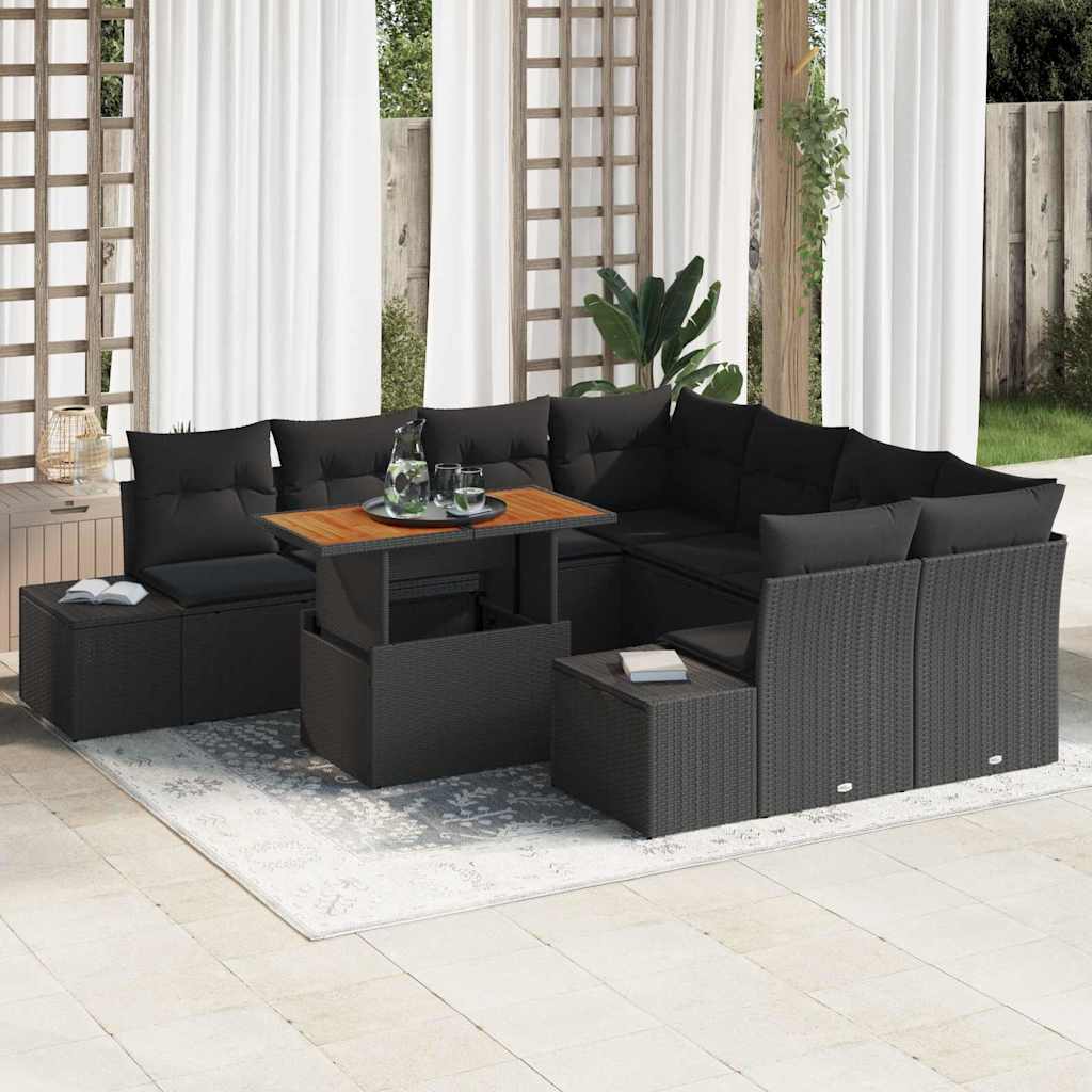 Tuin Eetset Met Kussen 9 Pcs 100 X 55 X 73 Cm