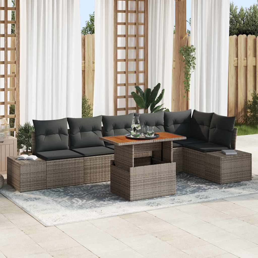 Tuin Eetset Met Kussen 7 Pcs 100 X 55 X 73 Cm